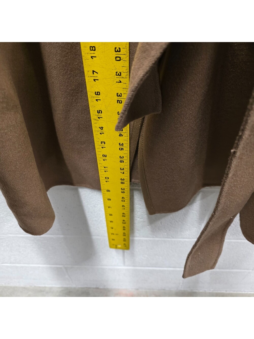 Diane Von Furstenberg Jenna Belted Reversible Wool Coat Beige Sand M - Picture 8 of 13